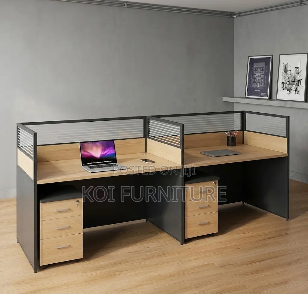 Brown 2_User Workstation | Straight Modern Table Station