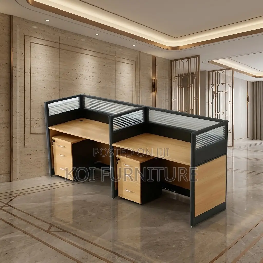 Brown 2_User Workstation | Straight Modern Table Station
