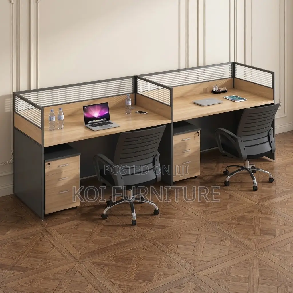 Brown 2_User Workstation | Straight Modern Table Station