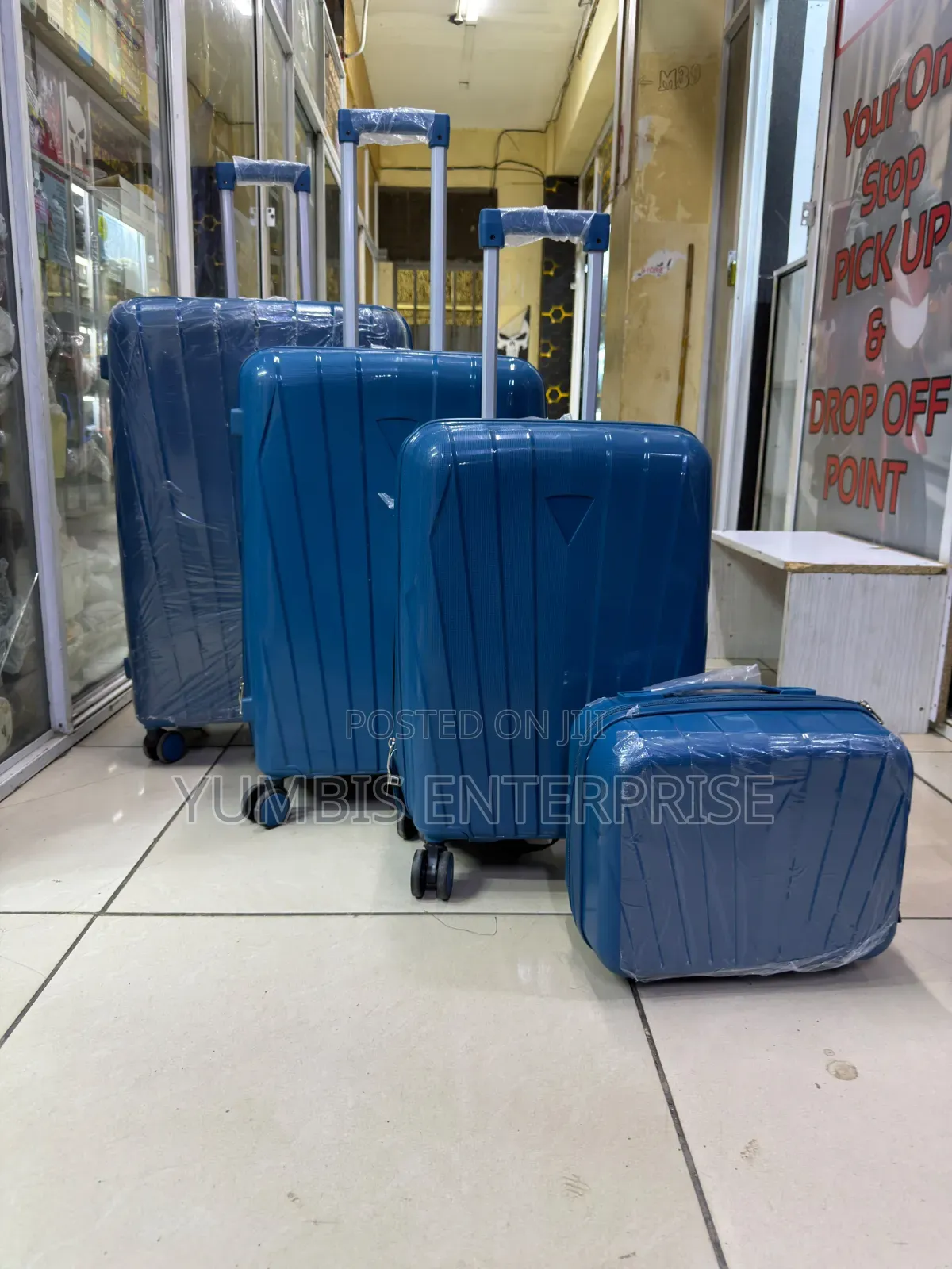Turquoise Blue  Set of 4 in 1 Rubber Suitcase Size 29* at 8500