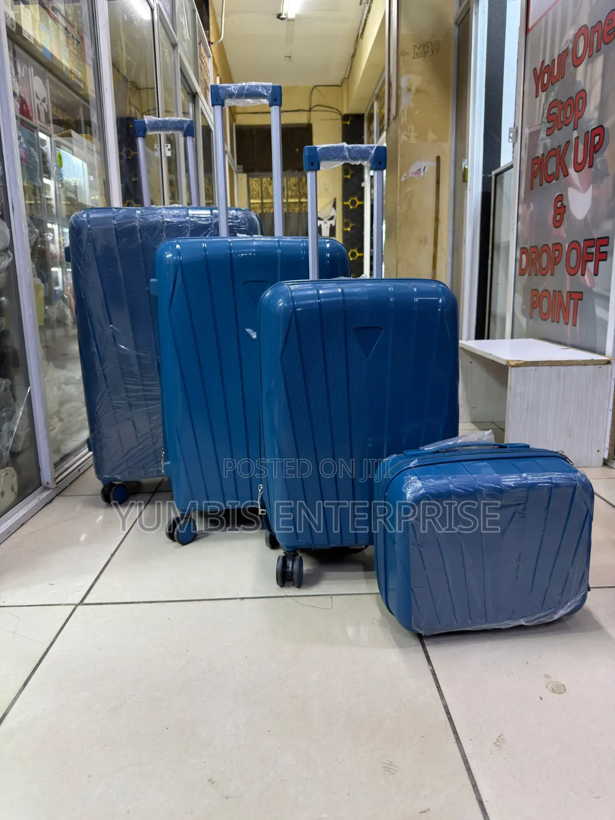Turquoise Blue  Set of 4 in 1 Rubber Suitcase Size 29* at 8500