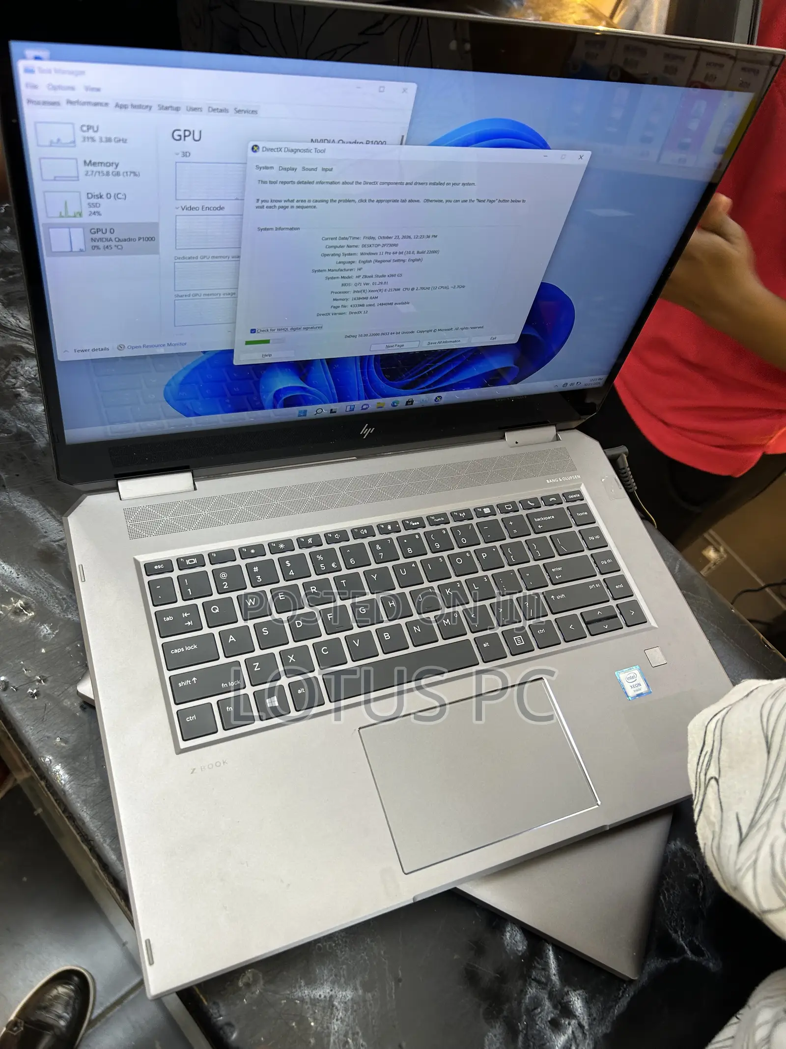 Laptop HP ZBook Studio G5 16GB Intel Xeon SSD 512GB