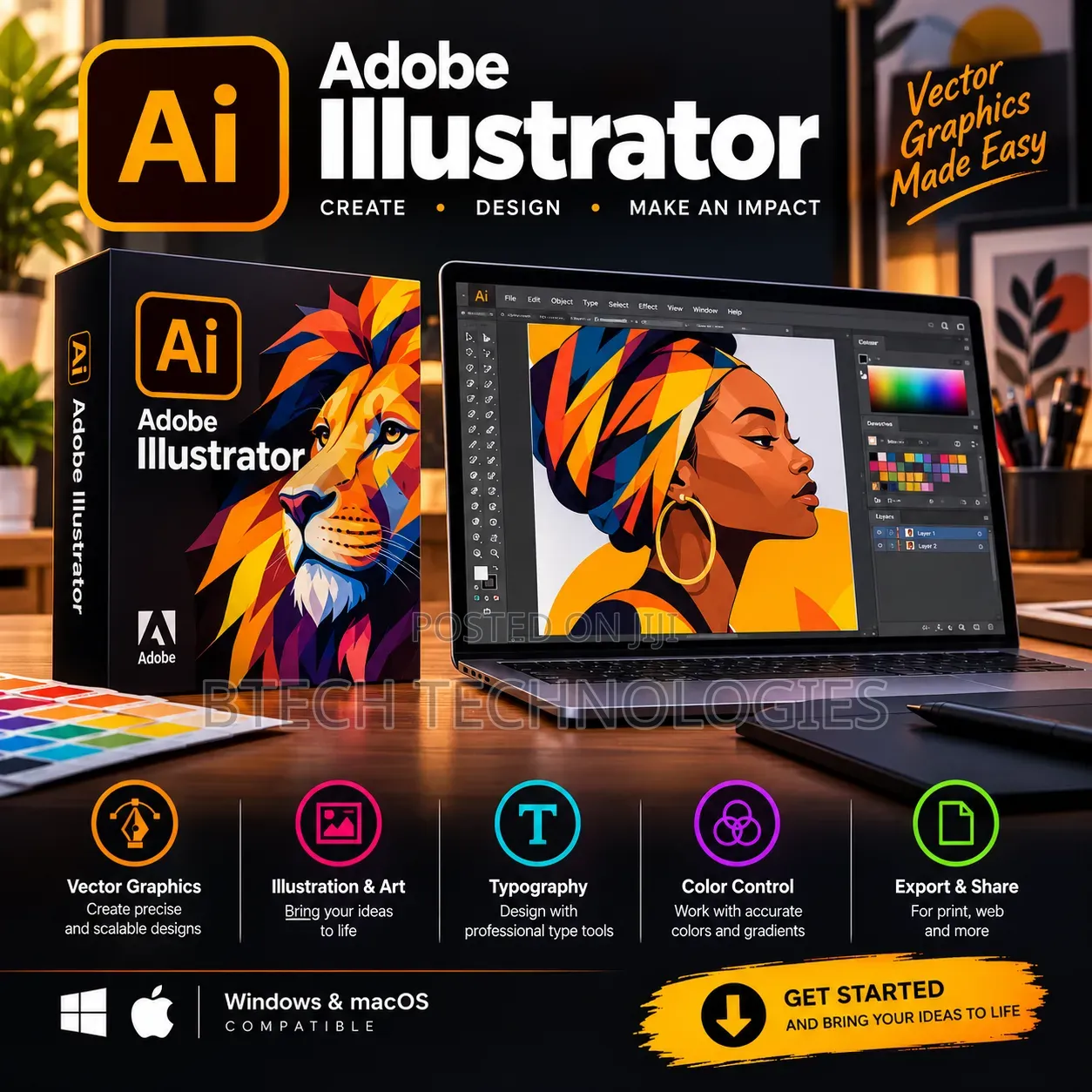 Adobe Illustrator Software Installation for PC & Mac