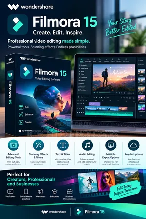 Wondershare Filmora 15 Video Editing Software Setup Description