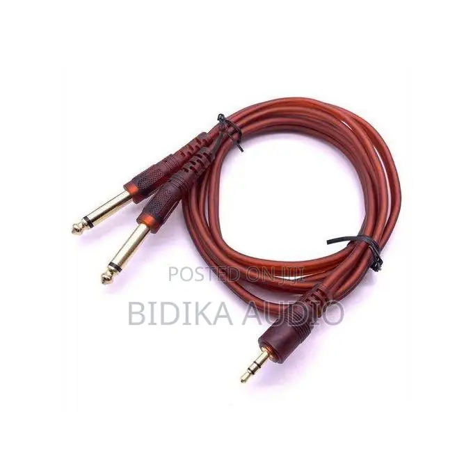 Classic Male Cable Jack 3.5mm Towards Double Jack 6.35mm Male