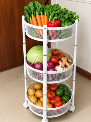 3-Tier Foldable Rotating Vegetable/Fruit Rack