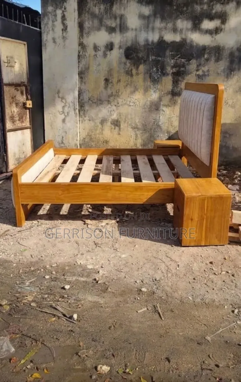 Luxury Wood & Cream Vertical Channel Tufted Master Bed Frame