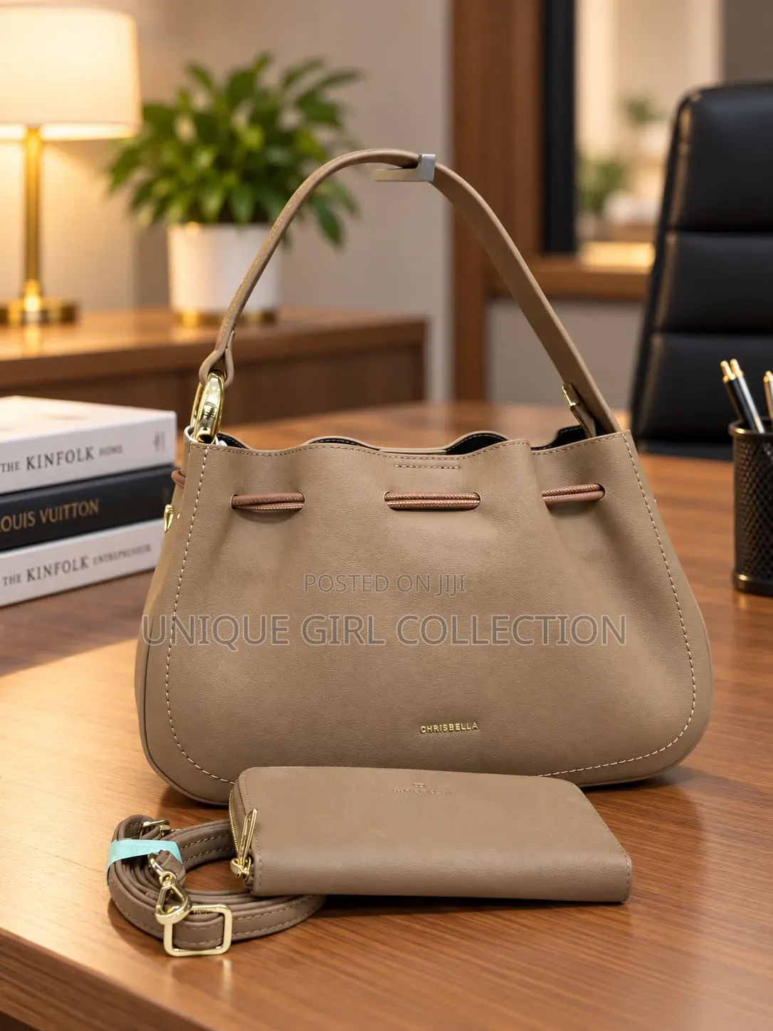 Chrisbella 2-in-1 Drawstring Shoulder Bag Set – Elegance Redefined