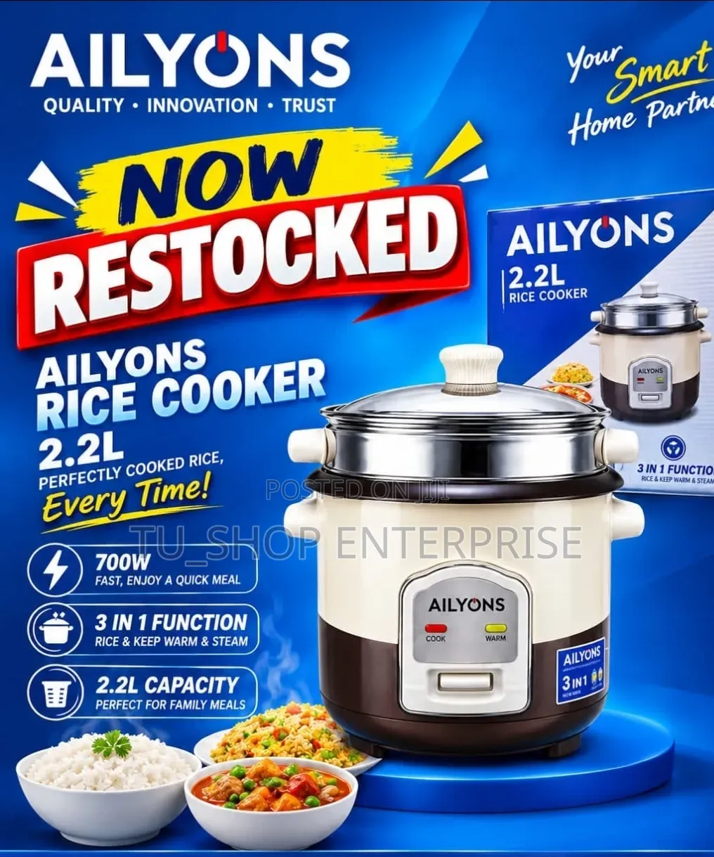 2.2 Litres Ailyons Rice Cooker at 