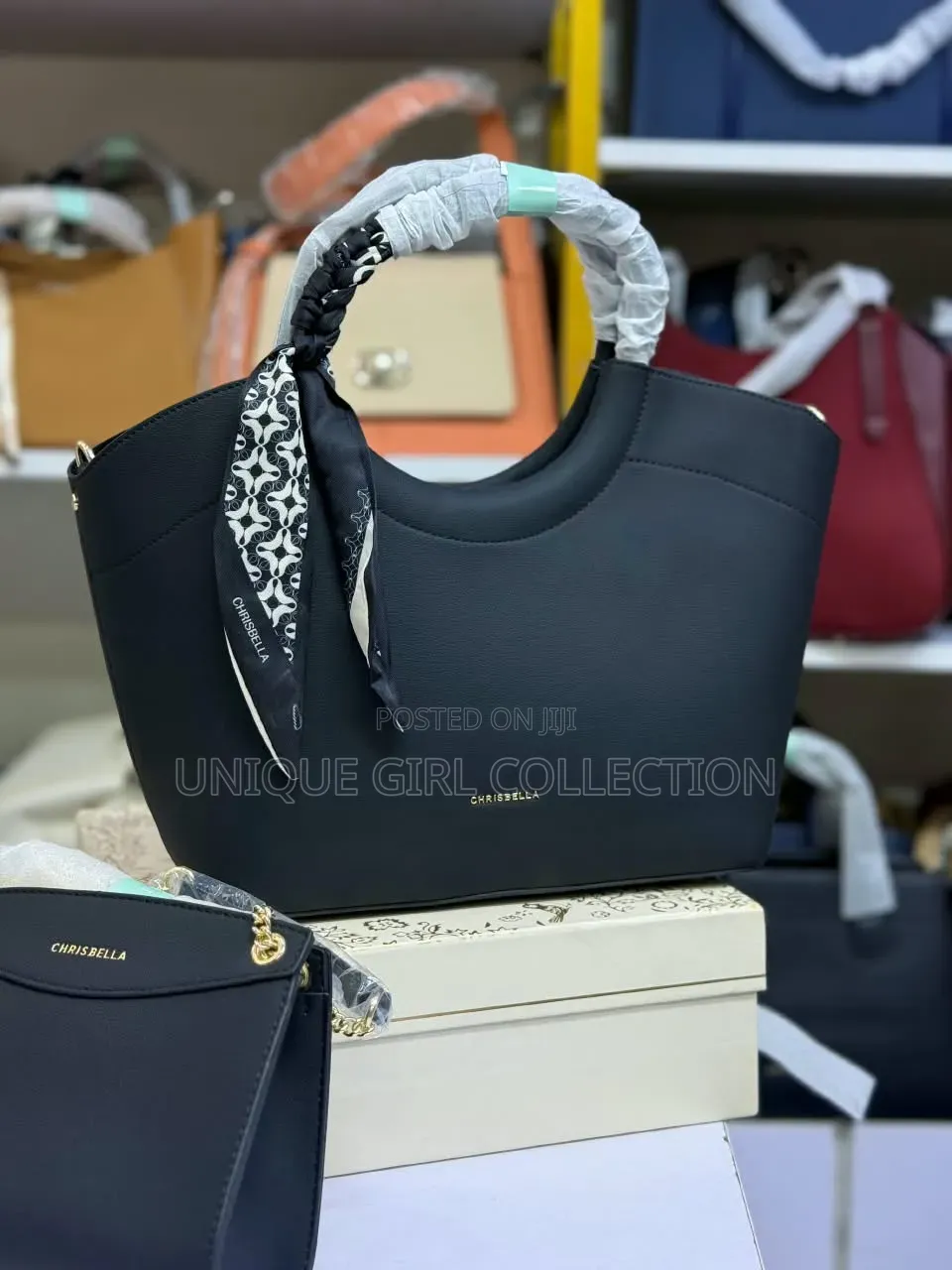 Chrisbella Scarf-Wrapped Luxury Tote & Crossbody Combo - Elegance