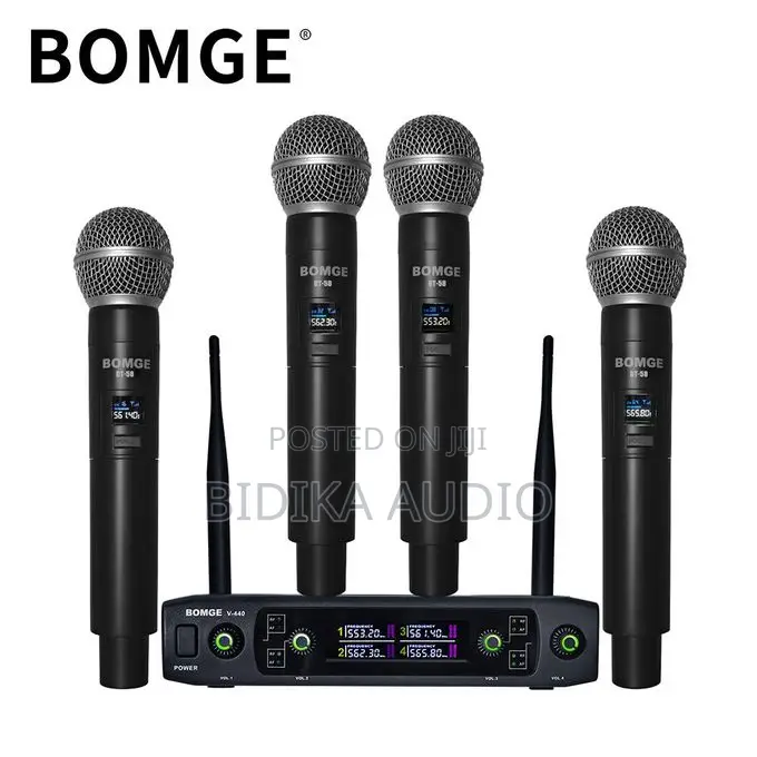 BOMGE v-440 Wireless Microphone, Professional 4 Channels