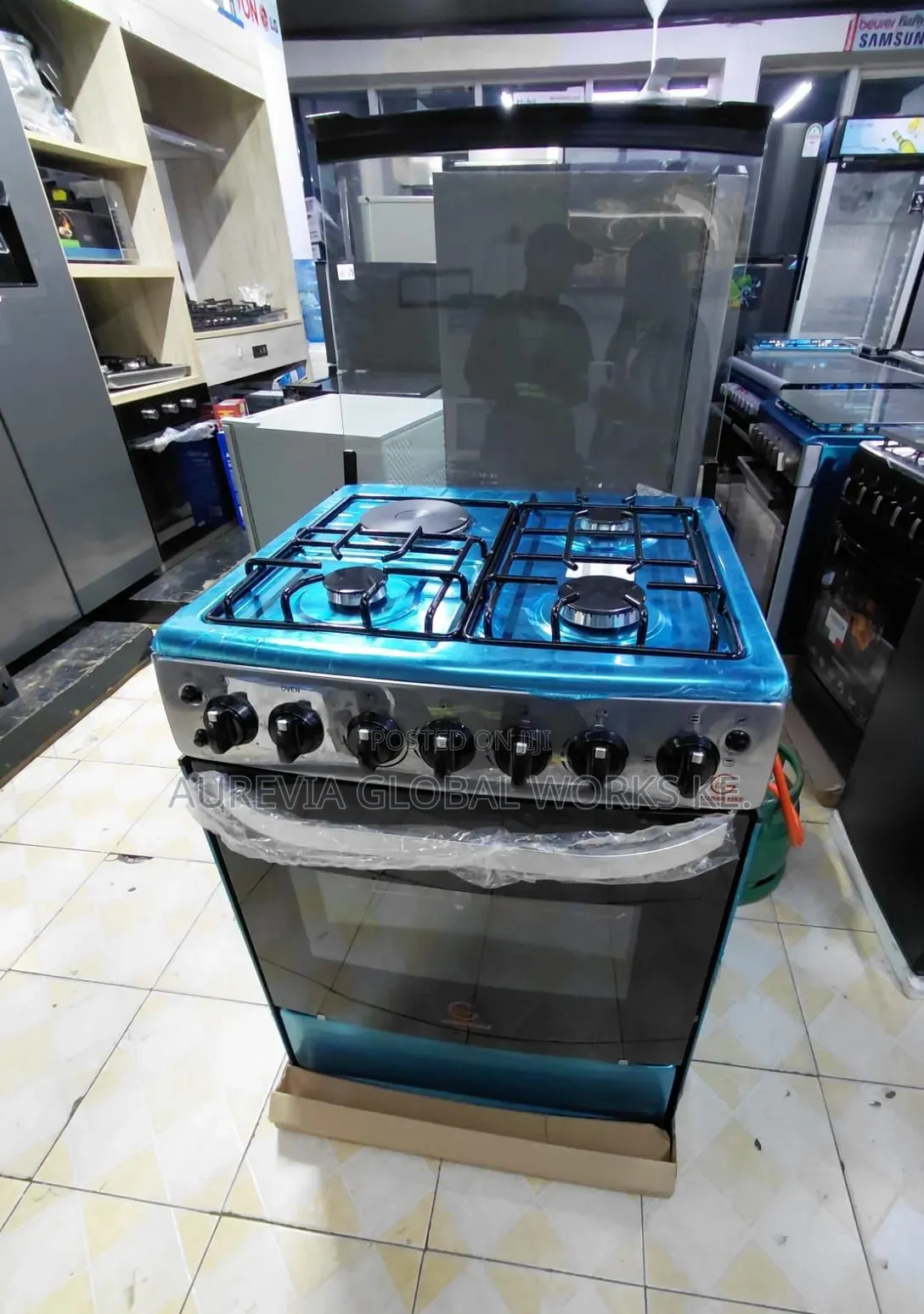 Eurochef 60×65cm Freestanding Cooker – 3 Gas + 1 Electric