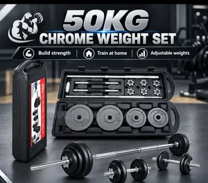 Chrome Dumbells 50kgs With Case