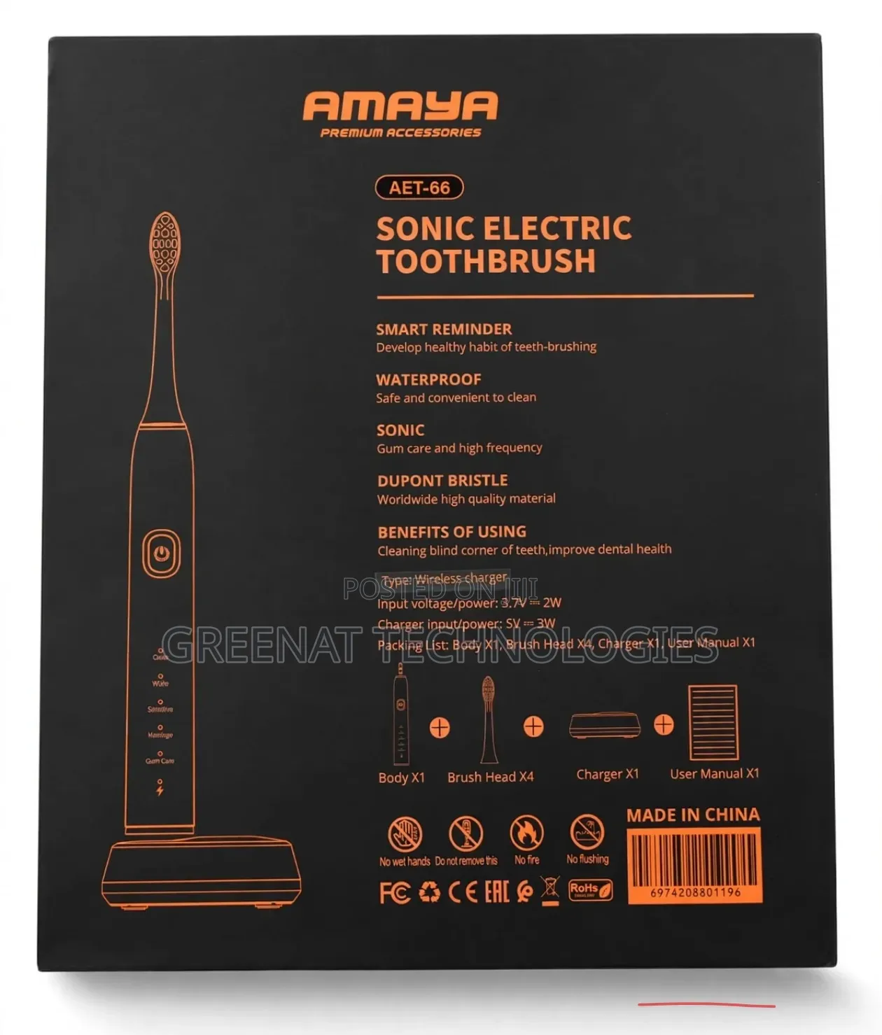 AMAYA SmartDent Sonic Electric Toothbrush Powerful Sonic Cleaning