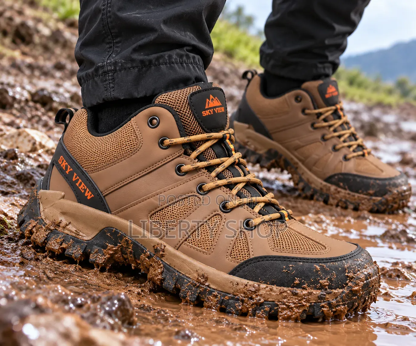 Skyview Dark Brown Hiking Boots – Outdoor Walking and Trekking Boots