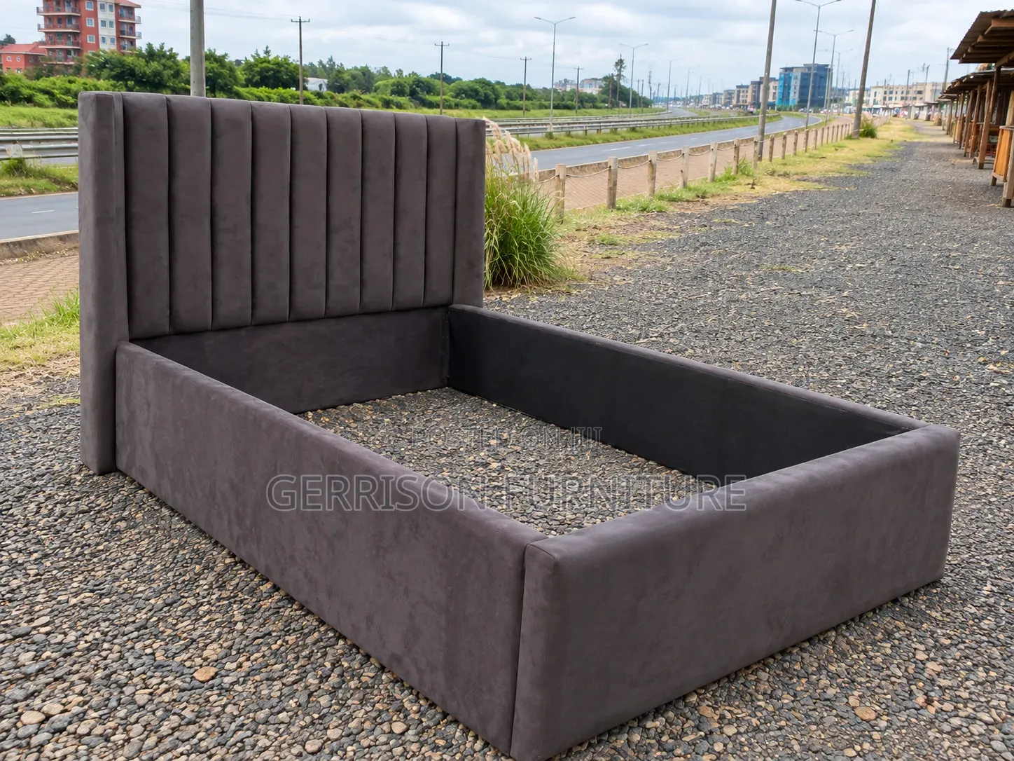 Luxury 5x6 Charcoal Grey Bed (Brand New)