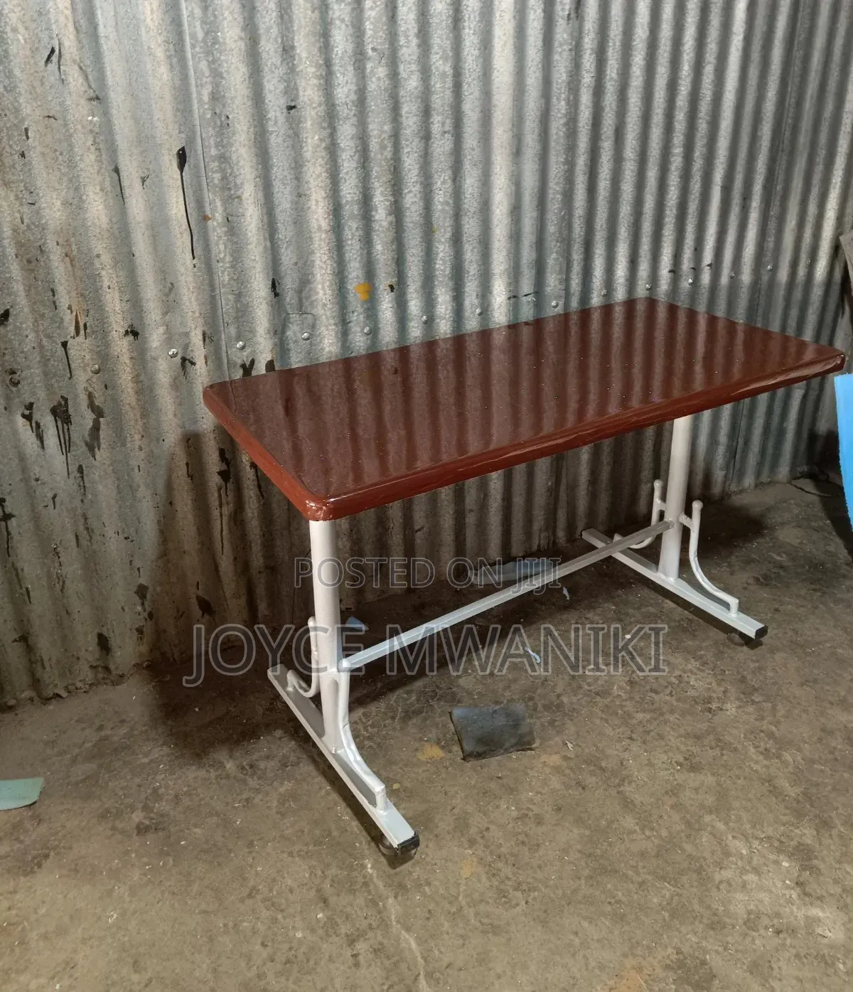 Restaurant Marble Table Chocolate Colour and White Frame.