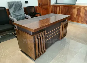 Modern Wooden Office Table With Decorative Side Panels