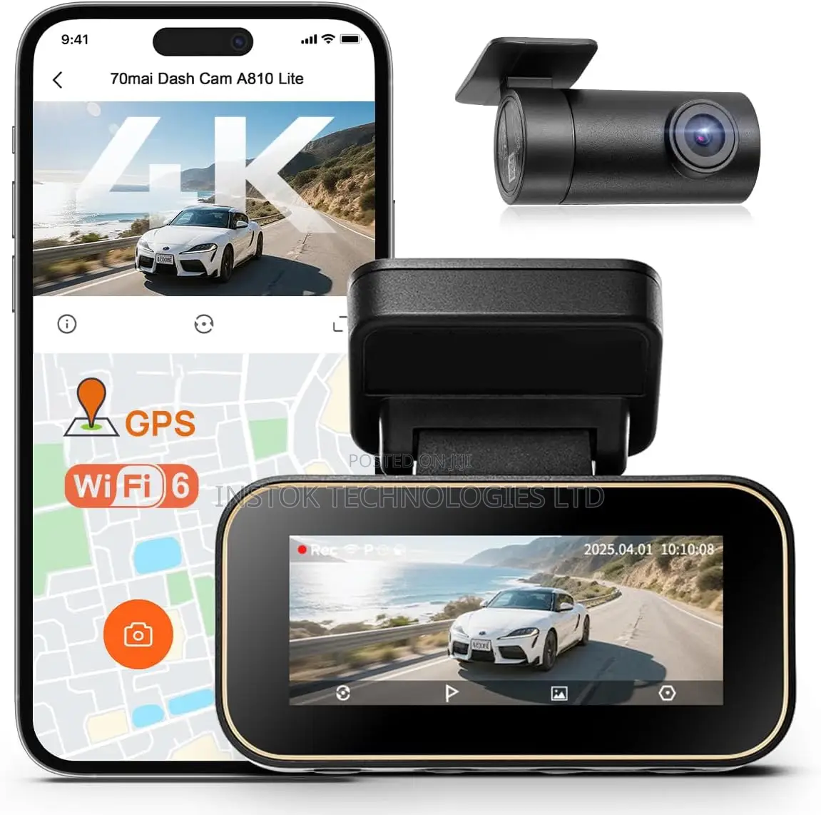 70mai A810 Lite 4K Dash Cam Front and Rear Set