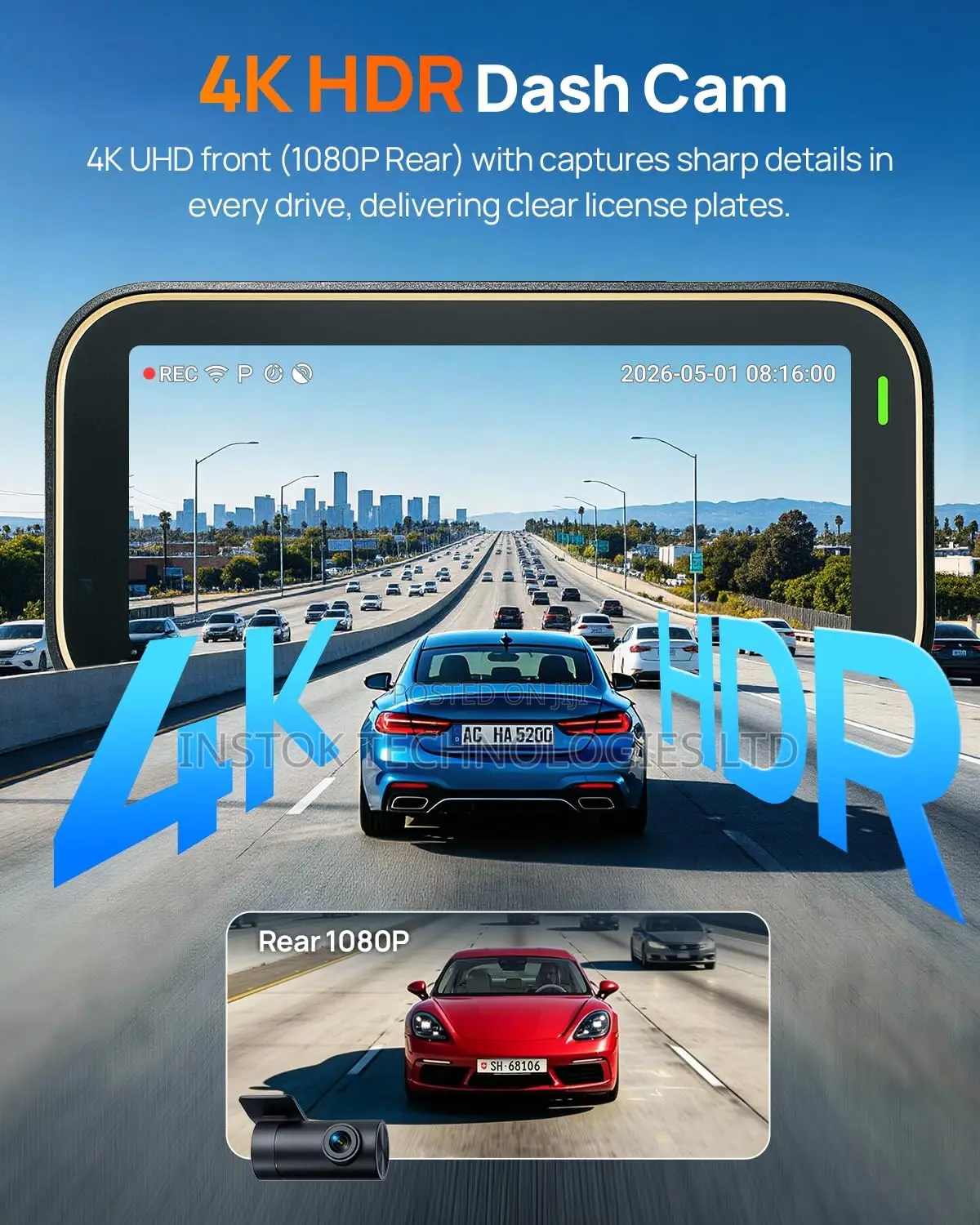 70mai A810 Lite 4K Dash Cam Front and Rear Set