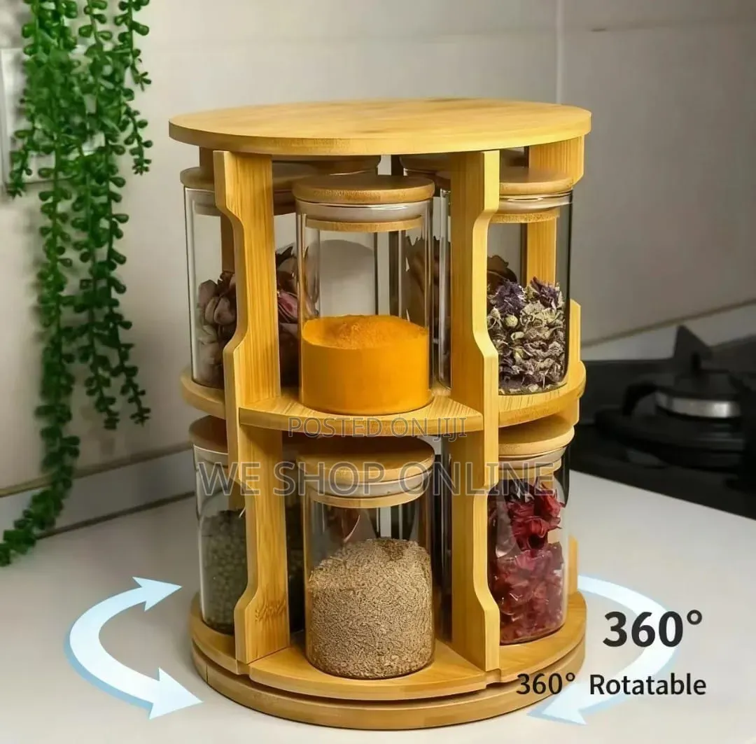 360°rotating Spice Rack With 10pcs, 300ml Spice Jars