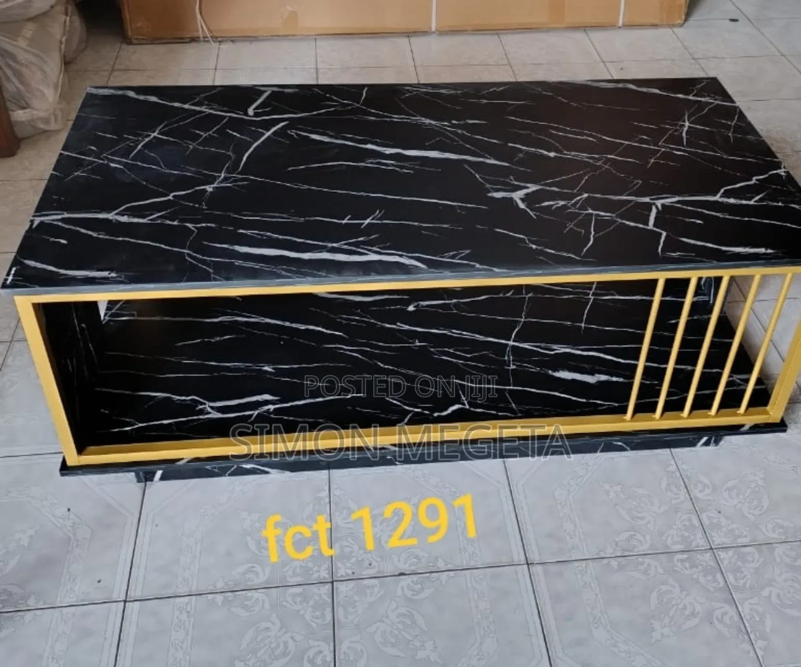 C3 Executive Black Marble Coffee Table