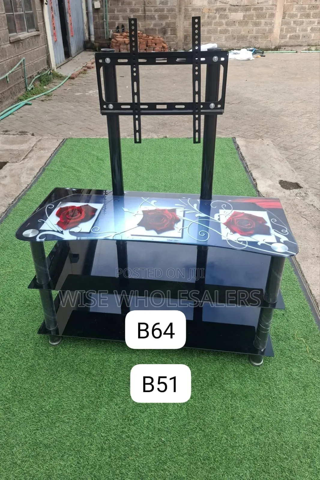 Executive TV Stand With TV Mount and Shelves