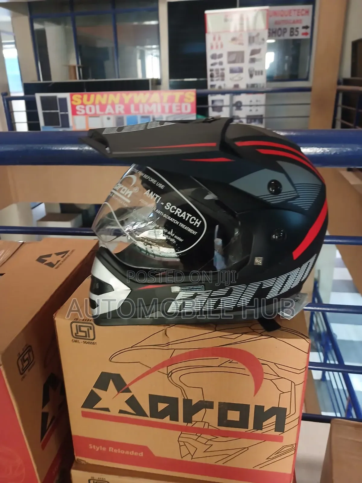 Aaron Full Face Motorcycle Offroad Helmet – Army Green & Matte Black