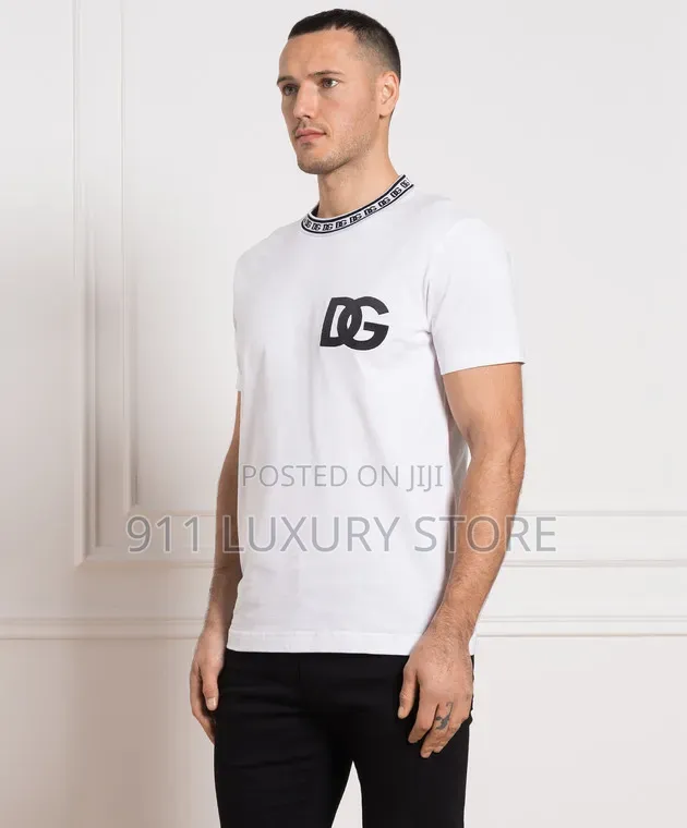 Dolce & Gabbana Cotton Round-Neck T-Shirt With Dg Embroidery White