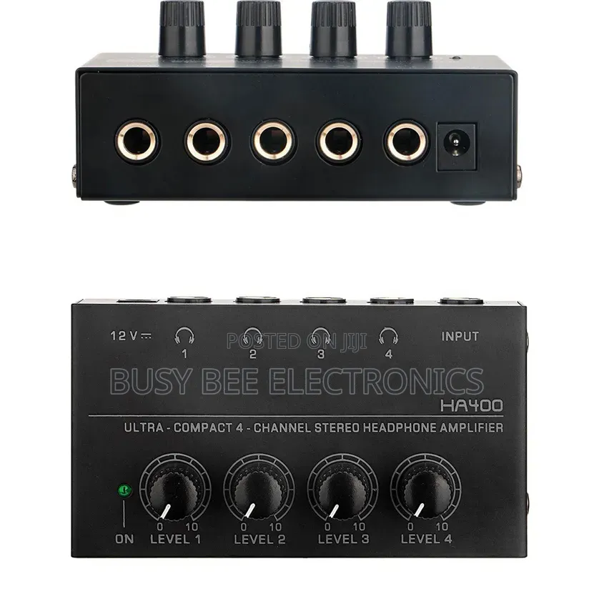 HA400 Mini Stereo Headphone Amplifier Ultra-Compact 4 Channels
