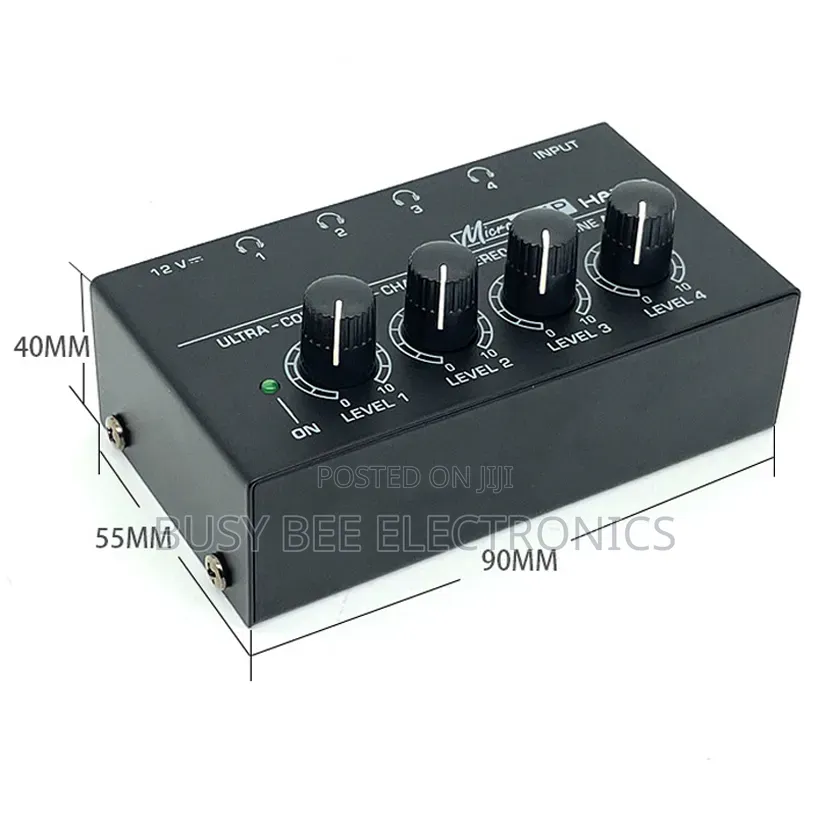 HA400 Mini Stereo Headphone Amplifier Ultra-Compact 4 Channels