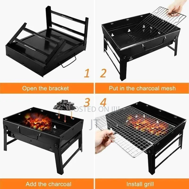 Foldable Portable Barbecue Charcoal Grill (Size 35cm*27cm *20cm)