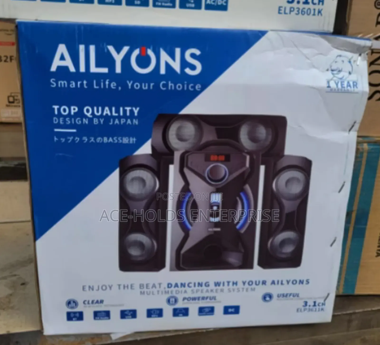 AILYONS 3.1CH Subwoofer Home Theatre Multimedia Bluetooth -