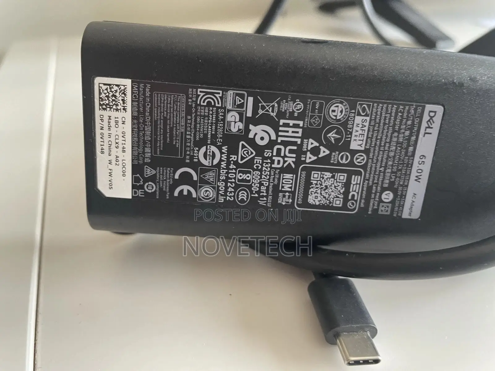 Dell Laptop 65W USB-C Type-C Adapter Charger + Power CABLE