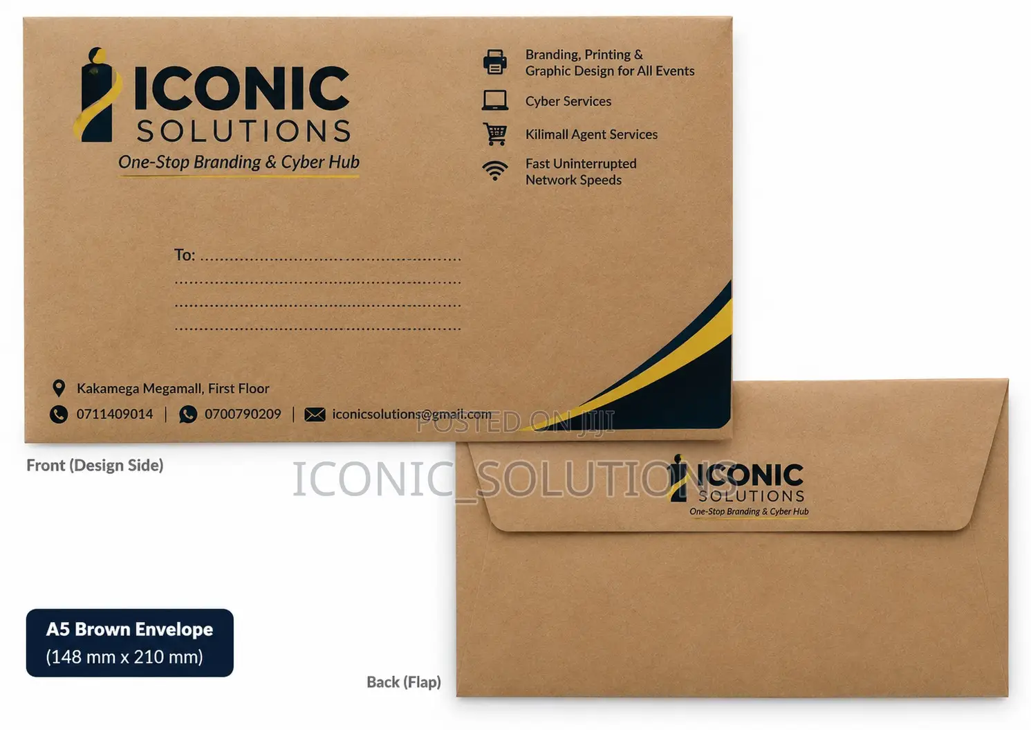 A5 Envelope Printing - Brown
