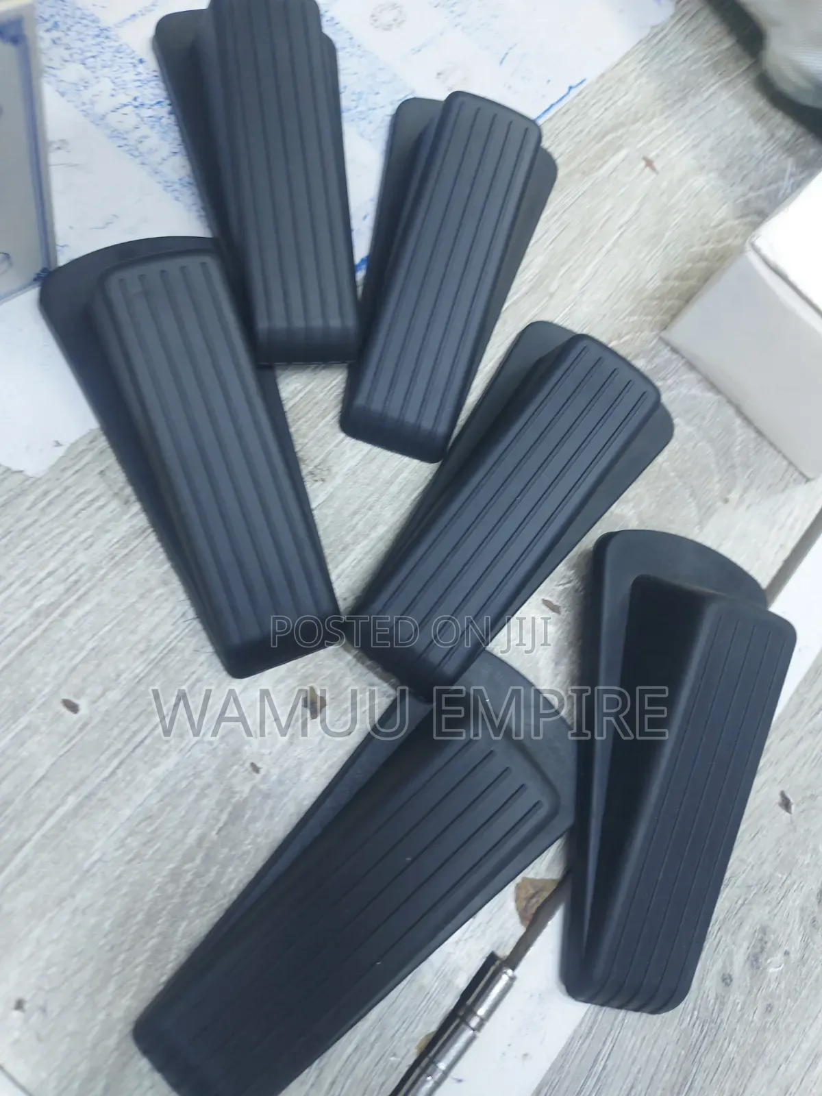 Grey Heavy-Duty Rubber Wedge Door Stopper