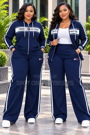 Boss Lady Energy! Tommy Hilfiger Wide-Leg Tracksuits for Women.