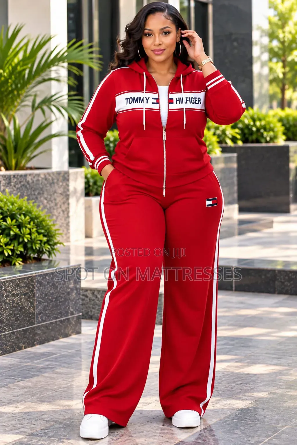 Boss Lady Energy! Tommy Hilfiger Wide-Leg Tracksuits for Women.