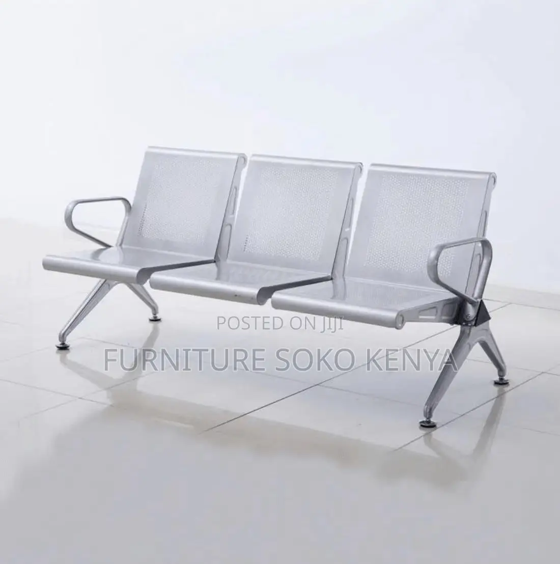Office Bench : 3-Seater Metal Waiting Bench