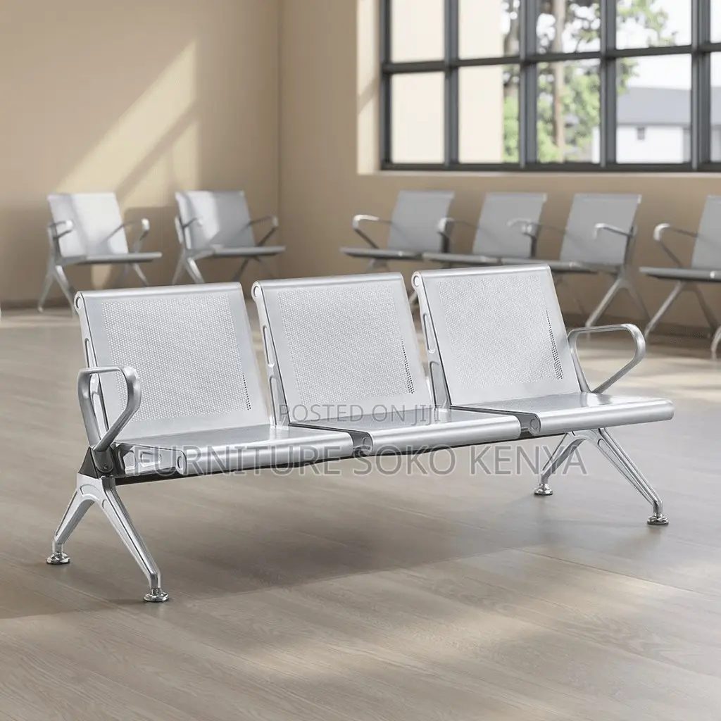 Office Bench : 3-Seater Metal Waiting Bench