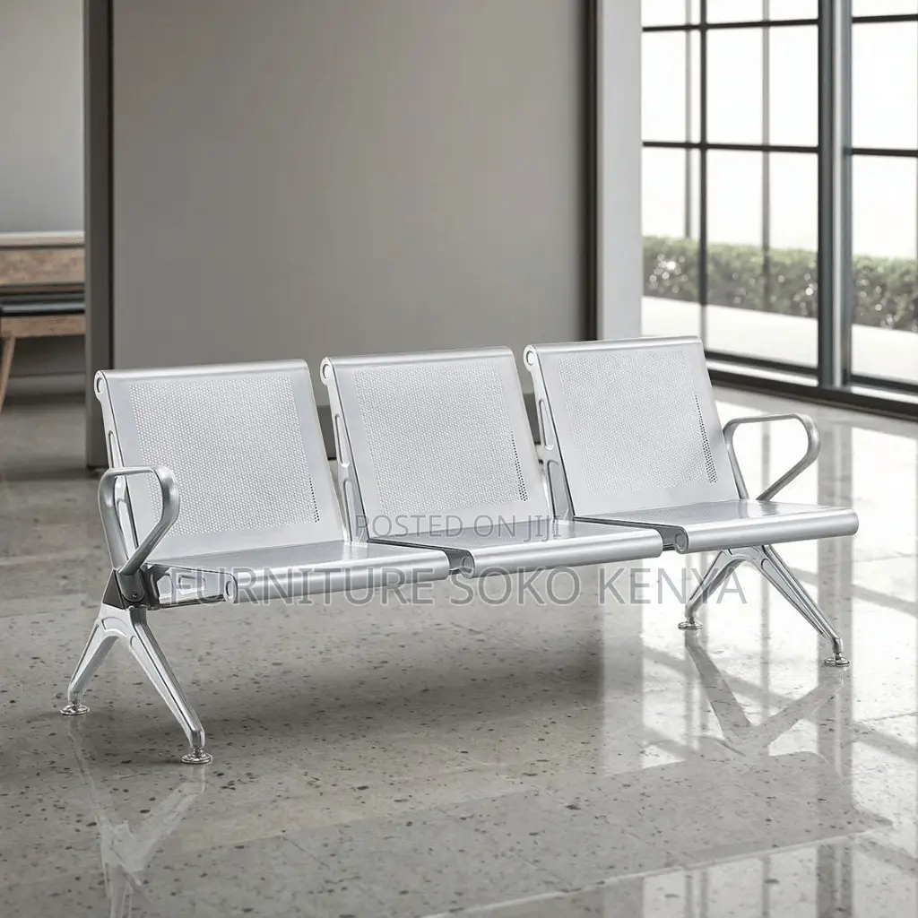 Office Bench : 3-Seater Metal Waiting Bench