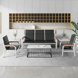 Sofa Set : 5-Seater Office Leather Sofa Set