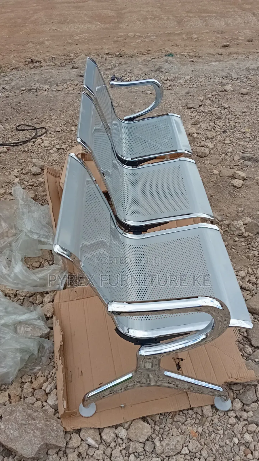 3 Seater Stainless Steel Link Chair for Hospital / Airport