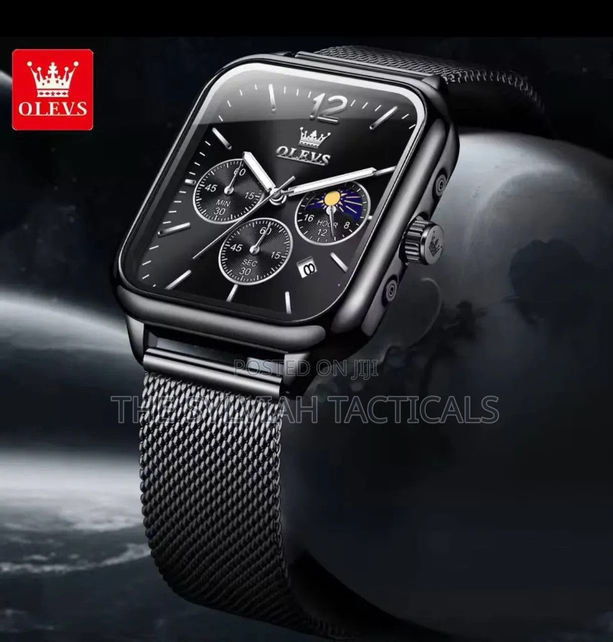 Olevs Chronograph Gent
Adjustable Mesh Strap Stainless Steel