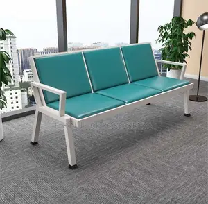 Three Seaters Leather Upholstered Bench | Reception Waiting Bench