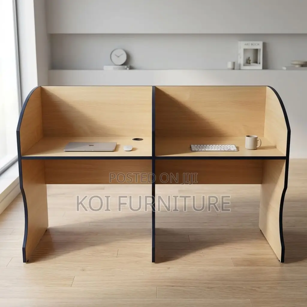Two Users Modern Workstation | Brown 2 User Working Table