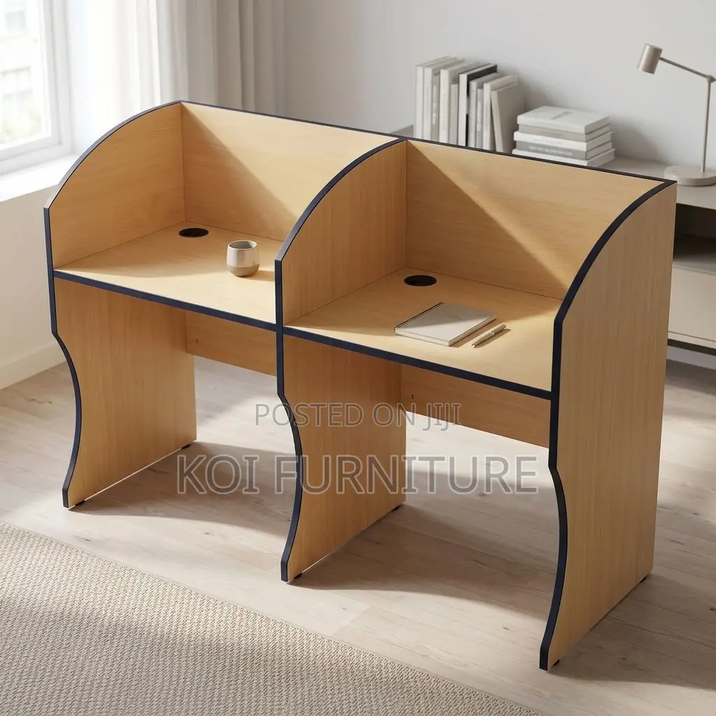 Two Users Modern Workstation | Brown 2 User Working Table