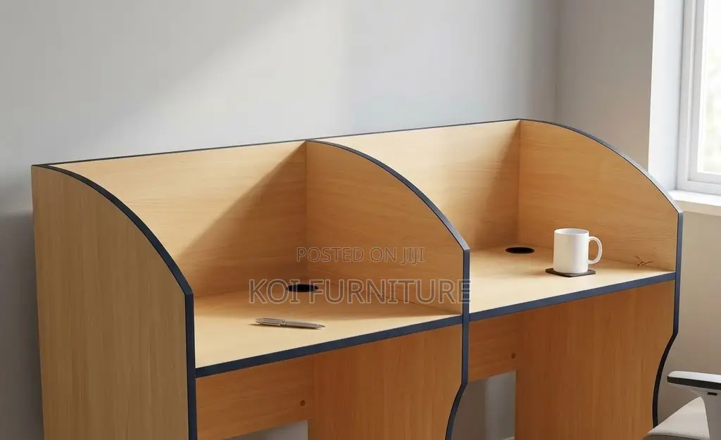 Two Users Modern Workstation | Brown 2 User Working Table