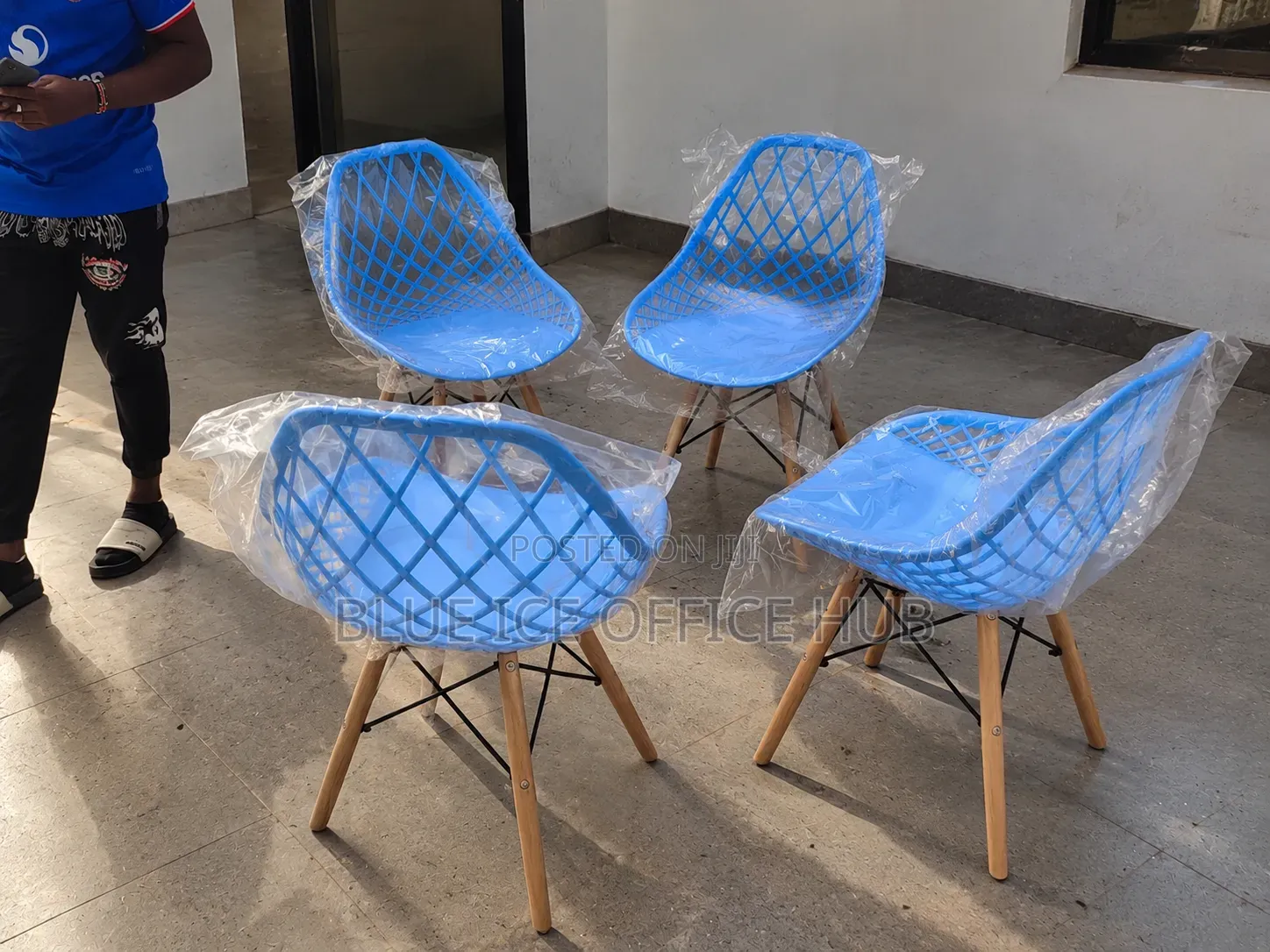 Blue Eames Dining Chairs