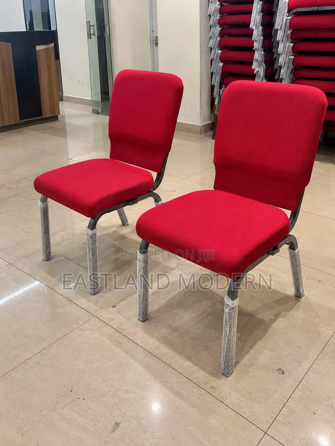 Red Padded Church Chair – Conference and Waiting Chair